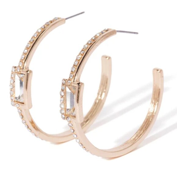 Rhinestone Hoop Earrings - Picture 1 of 1